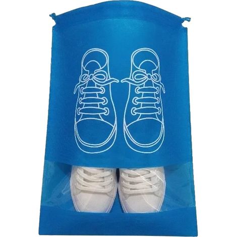 Borsa porta scarpe, materiale impermeabile, design pieghevole, M-10 pezzi, azzurro cielo (1/2)