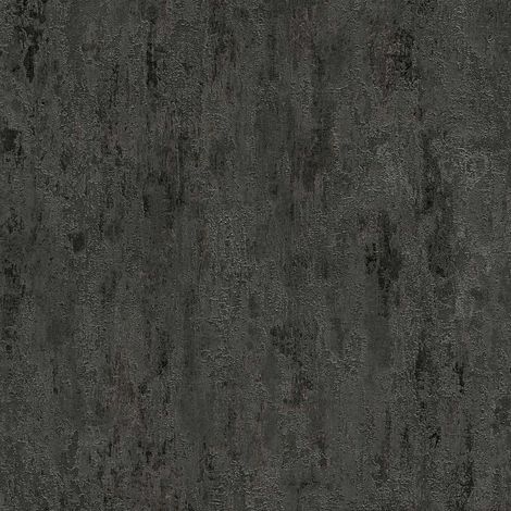 Papier peint industriel idéal couloir & chambre | Papier peint noir moderne intissé | Tapisserie noire style industriel pour salon - 10,05 x 0,53 m (1/5)