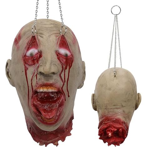 Halloween Decoration Scary, Realistic Scary Prop Pendant, Hanging Horror Decoration, Zombie Head for Halloween Party Decoration (1/5)