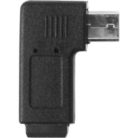 Adaptateur de synchronisation de données Mini USB 5 broches femelle vers micro USB mâle coudé à 90° (gauche/droite) (1/5)