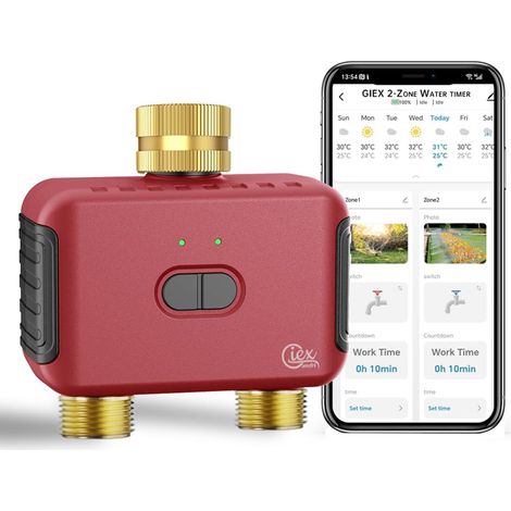 Programmateur d’arrosage Zigbee 2 Zones, régulateur Intelligent pour tuyaux de Jardin, Compatible avec Les applis Tuya et Smart Life (1/5)