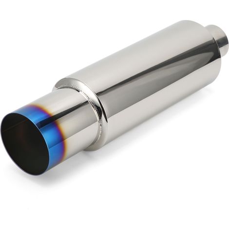 Silencieux d'échappement insonorisant en acier inoxydable entrée 63,5mm sortie 101,6mm embout arrière de tuyau d'échappement (1/5)
