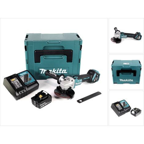 Makita DGA 513 RG1J Smerigliatrice angolare a batteria 18V 125mm in valigetta Makpac + 1x Batteria 6,0 Ah + Caricabatterie (1/5)