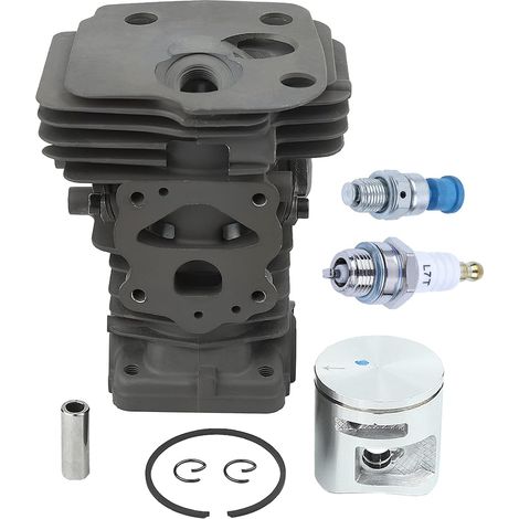 Piston de cylindre 44mm pour Husqvarna 450 450e Compatible avec JONSERED CS 2245 CS2550 S tronçonneuse avec soupape de décompression de bougie Remplacement 544119802 (1/5)