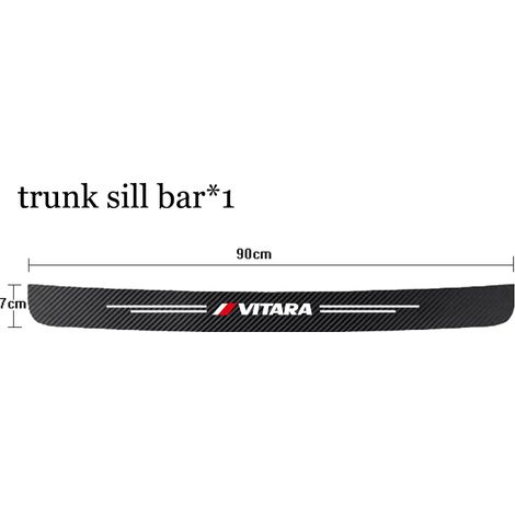 (1 pièce pour VITARA) Seuil de porte autocollant motif fibre de carbone avec logo Suzuki VITARA - accessoire auto (1/3)