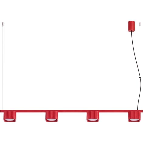 Lampadario RIFF 4 rosso alluminio 4xGx53 122cm Sollux (1/5)