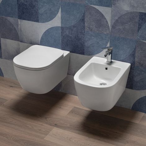 Sanitari Sospesi Wc senza Brida con Sedile ammortizzato soft close Kerm (1/5)