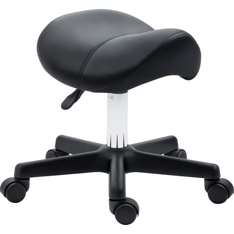 HOMCOM Saddle Stool Adjustable Rolling Salon Chair for Massage Spa Beauty Black new (1/5)