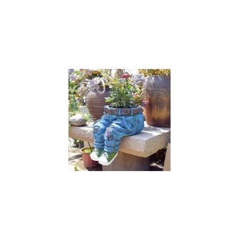 Statue en résine de Pot de fleur en forme de jean et de pantalon, Pot succulent, jardinière de fleurs pour jardin intérieur, pelouse, 1 pièce