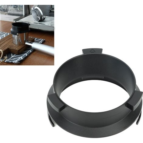 Convient aux poignées de machines à café Delonghi série 9 9335/9155/9355/9665, anneau de réception de poudre de café rotatif en alliage de 51 mm, noir. (1/5)