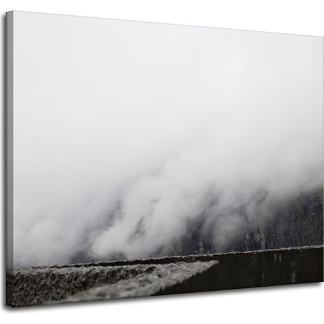 Leinwanddruck Natur Nebel in den Bergen 100x80 cm