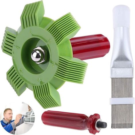 2 Pièces Peigne de Climatiseur, Peigne à Ailettes, Peigne Condenseur Climatiseur, 2 Styles Radiateur Peigne Évaporateur Climatisation Outils, Convient Aux Peignes à Ailettes de Différents Pas (1/4)