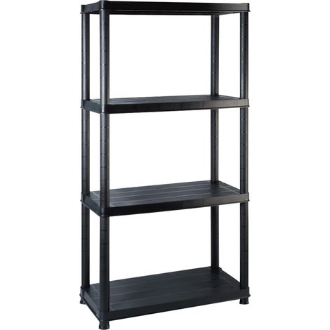 Étagère de rangement à 4 niveaux Noir 183x30,5x130 cm Plastique (1/5)