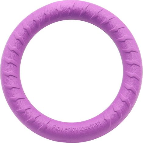 Anillo de juguete para perros, perfecto para mascotas a las que les gusta masticar cosas al aire libre, que proporciona diversión sin fin (morado, 19,5 cm de ancho). (1/5)