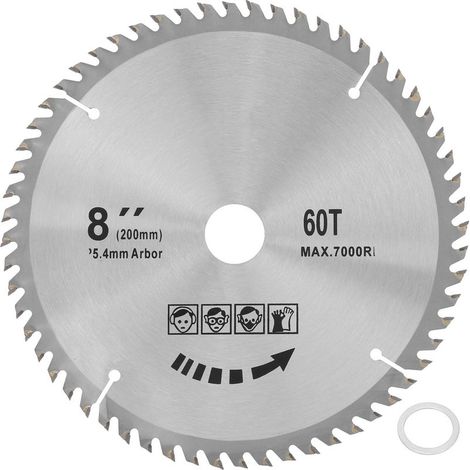 8 Kreissägeblätter 200 mm 60 Zähne Wolframkarbid für die Holzbearbeitung (1/5)