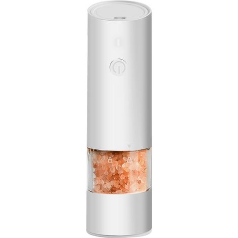Macina sale e pepe elettrico, ricaricabile, con macinatura regolabile, adatto per grigliate in cucina (bianco) (1/5)