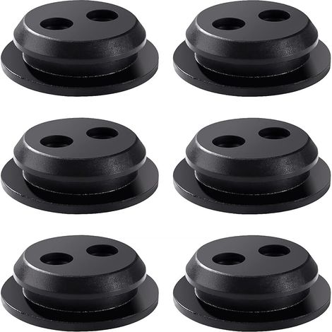 6 Pièces Réservoir de Carburant Œillets en Caoutchouc, Caoutchouc Douille Joint de Réservoir 2 Trous, pour Débroussailleuse, Débroussailleuse, Souffleur
