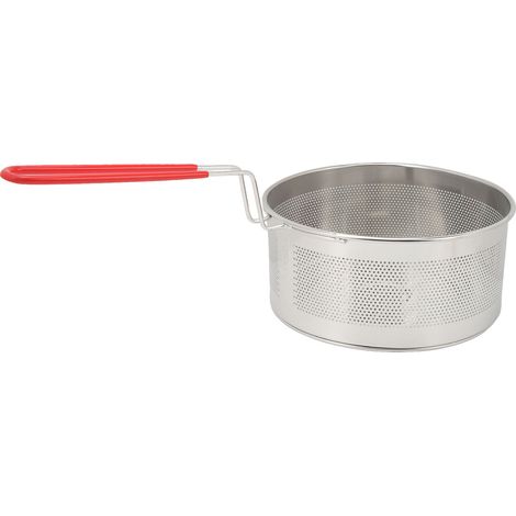 Runder Frittierkorb aus Edelstahl 304 für Fritteusen – Ideal für Pommes frites, Zwiebelringe, Hähnchen und Pasta – Durchmesser 19,8 cm (1/5)