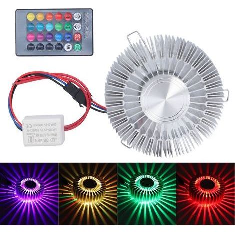 Sun Flower Applique Aluminium 3W RGB LED Aluminium Applique avec Télécommande pour Chambre Chevet Salon 85277V (1/5)