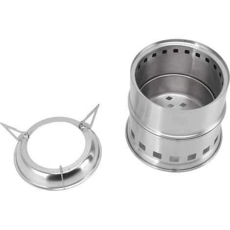 Mini réchaud à alcool pour le camping et la randonnée, réchaud de camp en acier inoxydable avec sac de rangement rond (1/5)