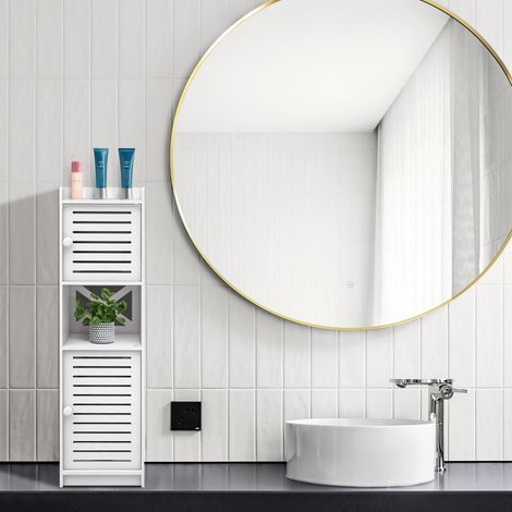 Comodino per Autoportante Mobile ad Angolo Haloyo®,22 x 20 x 75 cm,bianco (1/5)