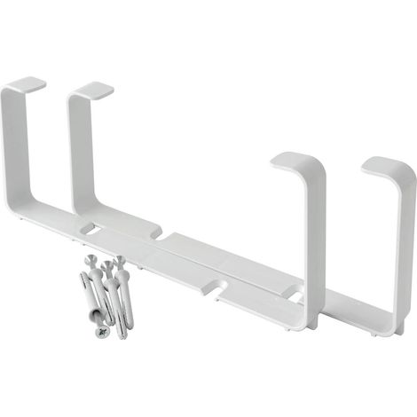 La Ventilazione STV2229B Nr. 2 Staffe Fermatubo con Viti e Tasselli per Tubo Rettangolare, 220 x 90 x 22 mm, Bianco (1/3)