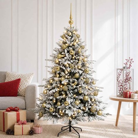 vidaXL Artificial Christmas Tree with Bauble 150 cm 150 LEDs (1/5)