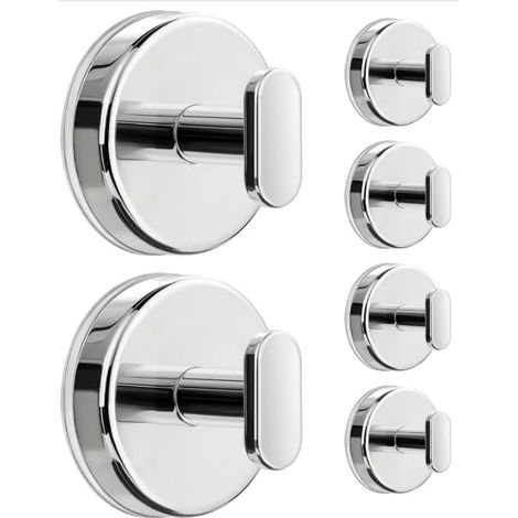 Juego de 6 ganchos de ducha con ventosa: soporte de pared resistente de 6,8 kg para baño, puerta principal, cristal, ventana, autocaravana, toallero, corona navideña, abrigo