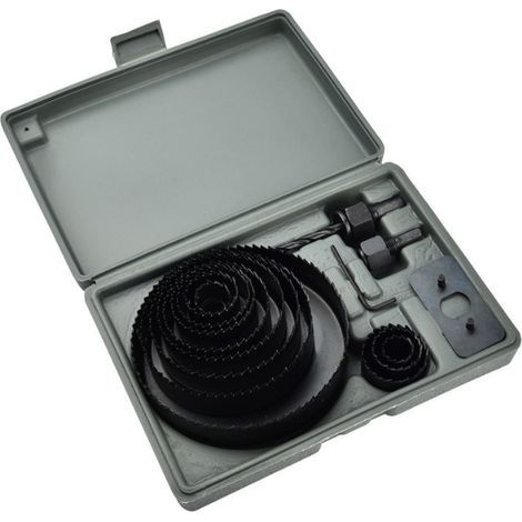 16 pièces Scie Cloche 19-127mm, Coffret Scies Trépans avec Foret Centrage Robuste Perceuse, Jeu de Scies Cloches avec 1 Clés Hexagonales pour Bois Plaque de Plâtre Panneaux de Densité (1/4)