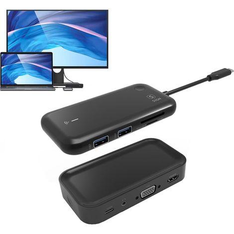 Hub usb c trasferimento immagini alla tv tramite bluetooth 1080p 10w - nero