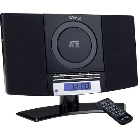 [GEBRAUCHT] B-Ware Denver Mc 5220 Stereoanlage Aux, Cd Ukw Wandmontage Stereo Alarmfunktion Schwarz
