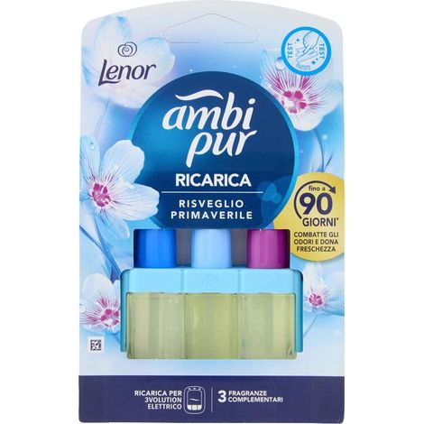 Ambi Pur Ricarica Lenor 3vol Risveglio Primaverile 20ml Bianco (1/4)