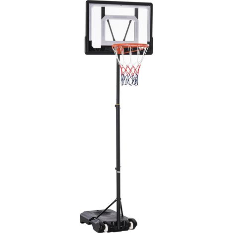 Canestro da basket da esterno regolabile con ruote, nero, 83 x 75 x 206-260 cm, HOMVRA (1/5)