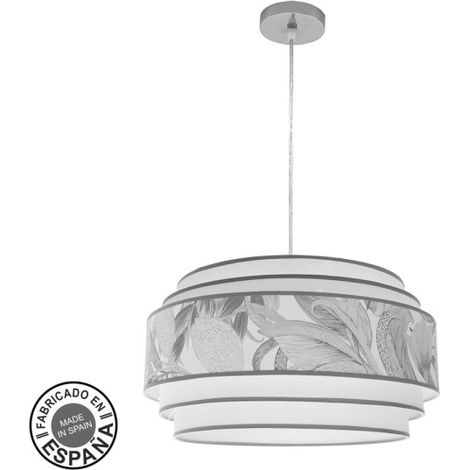 Colgante 5p Camerun 3xe27 Cromo/blanco/gris Regx50x50cm