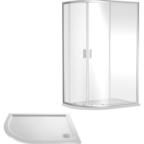 Balterley Almington Shower Enclosure Bundle: Offset Left Hand Quadrant & Slimline Tray, 1200 x 800 mm Chrome/White