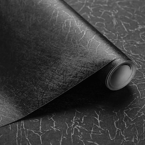 Papier Adhésif pour Meubles Noir Imperméable Film Vinyle Autocollant Stickers Meuble Mat PVC Papier Peint pour Décor Cuisine Murs Armoires Comptoir 40cm X 300cm (1/5)