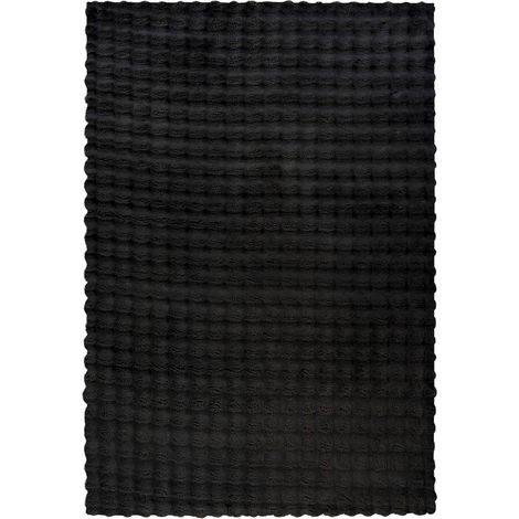 Tapis cloud soft noir effet 3d ultra moelleux - 150 x 80 cm (1/5)