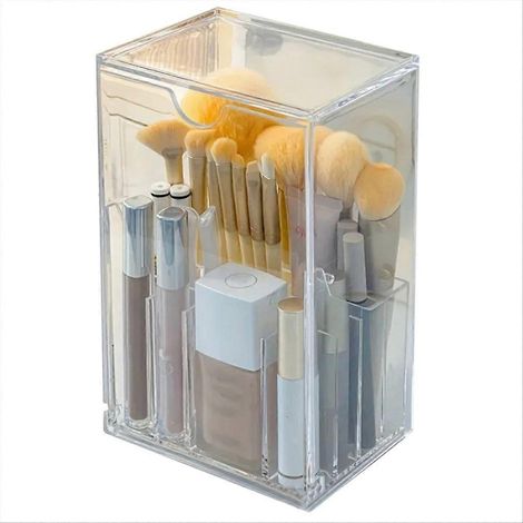 Verstellbarer Make-up-Organizer aus Acryl für Schminktisch oder Badezimmer, wasserdichtes Aufbewahrungszubehör (1/5)