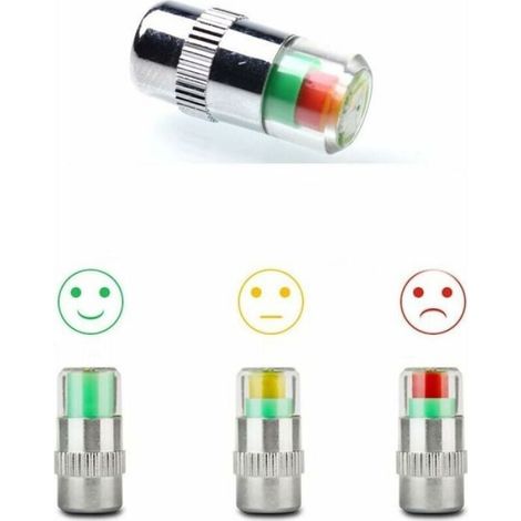 Lot de 4 capuchons de valve de pneu de voiture avec indicateur 3 couleurs-LIAIKI (1/5)
