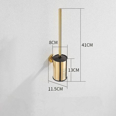 Brosse WC Murale dorée en Acier Inoxydable Rond pour Salle de Bain (doré) (1/5)