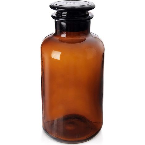 Contenitore per alimenti in vetro marrone con tappo a collo largo da 1 l (1/5)