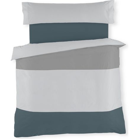 Dúo de funda nórdica tricolor - Plomo-Perla-Gris - Cama de 135/140 cm. (1/3)