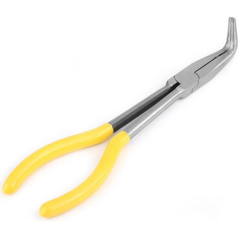 Pinces à bec long 3 pièces 270mm 90° acier bec rond bec courbé (1/4)