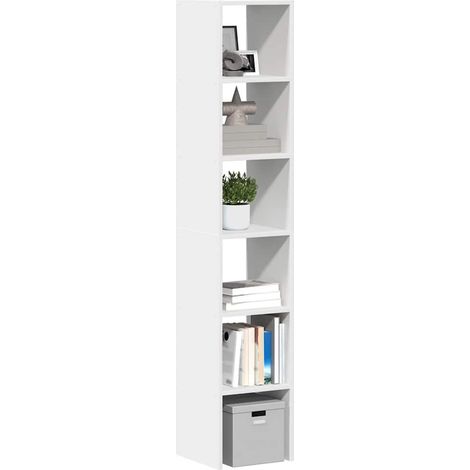 Bücherregale 2 Stk. Stapelbar Weiß 30x30x80 cm Holzwerkstoff (1/5)