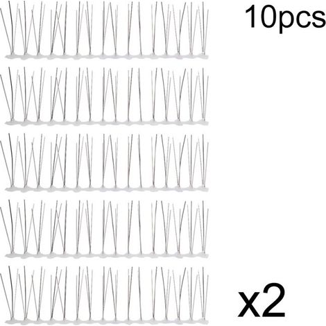 Lot de 10 pics anti-oiseaux en acier inoxydable de 30 cm pour une utilisation en extérieur. (1/5)