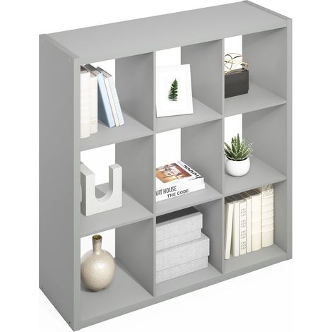 Organisateur Cube, Étagère 9 Cubes, Étagère à Dos Ouvert, Étagères de Rangement, Cadre Extra épais, pour Organisation et Rangement, Salon, Bureau à Domicile, Gris Clair (1/5)