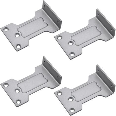 Lot de 4 supports de bras parallèles pour ferme-porte série Plaque parallèle Pièce de chargement inversé Ouverture intérieure et extérieure Accessoires d'extension universels 4 pièces