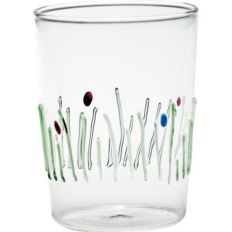 Zafferano Set 4 Tumbler 4 Stagioni in Vetro Borosilicato Lavorato a Mano, Set da 4 Bicchieri Colorati Multicolore per Tavola e Design Elegante