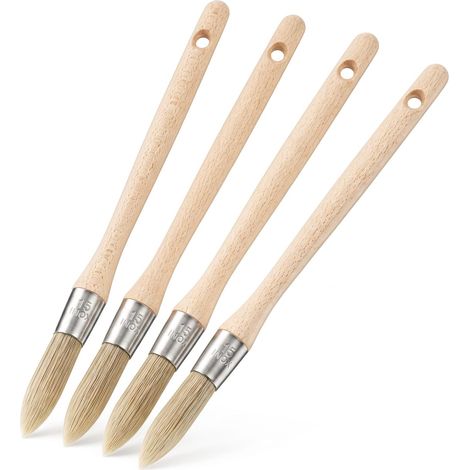 Set de 4 pinceaux Ronds 15 mm, Pinceau de Laque Pointu pour fenêtres (1/5)