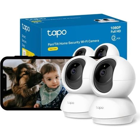 Filiyano-Lot de 2 caméras de surveillance intérieure WiFi Tapo 1080p C200
